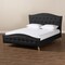 Baxton Studio Felisa Charcoal Upholstered and Button Tufted King Size Platform Bed 156-9505 - alternate 4